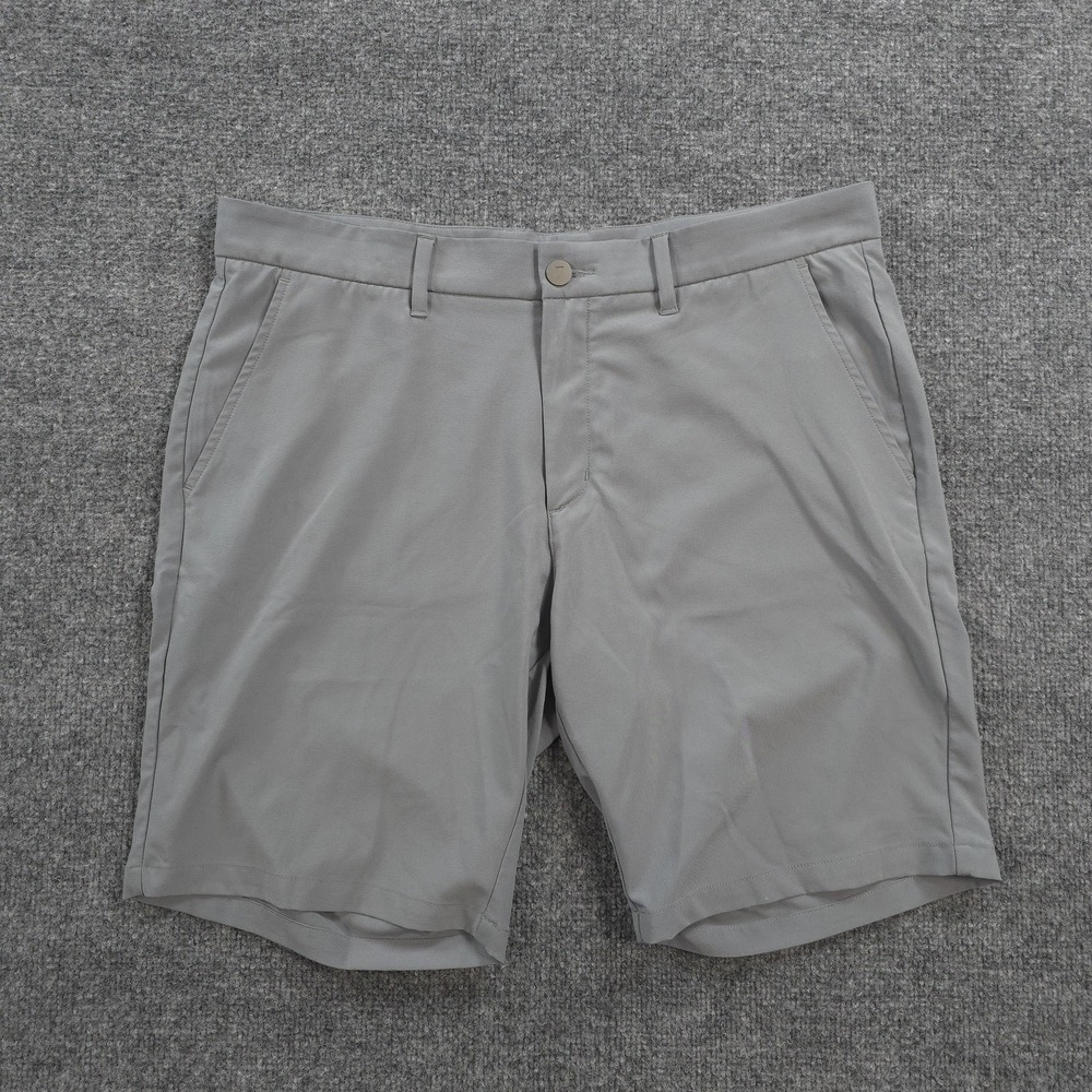 Primo Shorts Mens 36 Gray 9in Stretch Chino Casual Golf Performance Summer